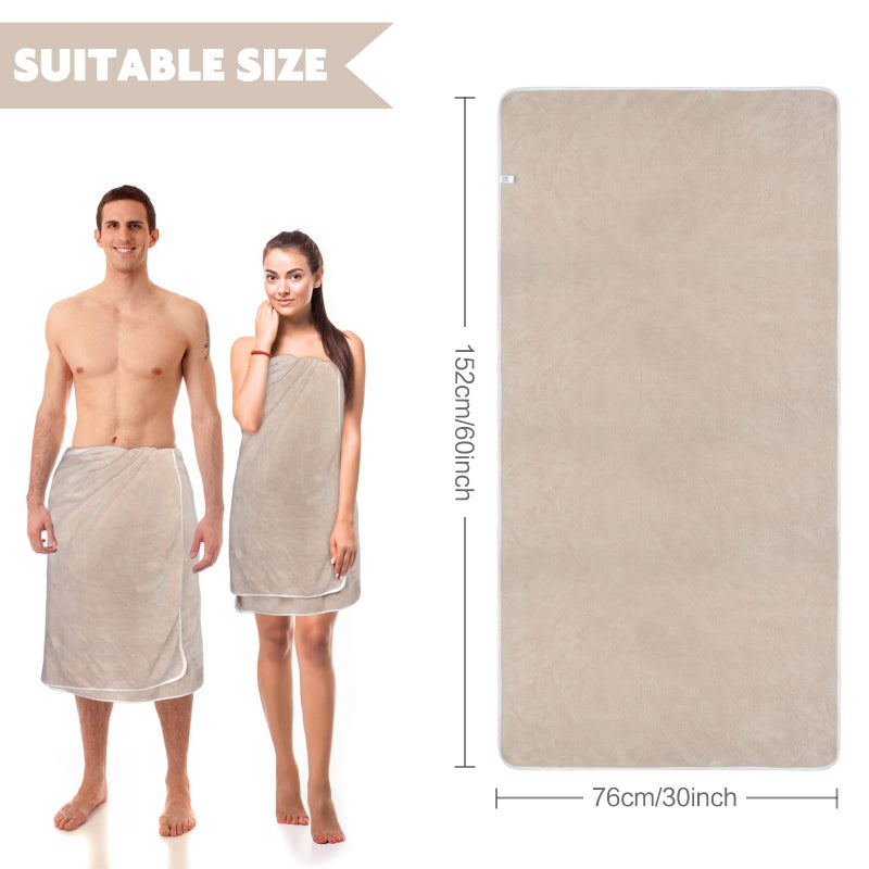 KinHwa Microfiber Bath Towel Large Bathroom Towel Absorbent Shower Towels Soft Bath Towels Large Size for Women Men Ideal for Spa, Swimming, Pool Beige 2 Pack 30inch x 60inch - Image 2